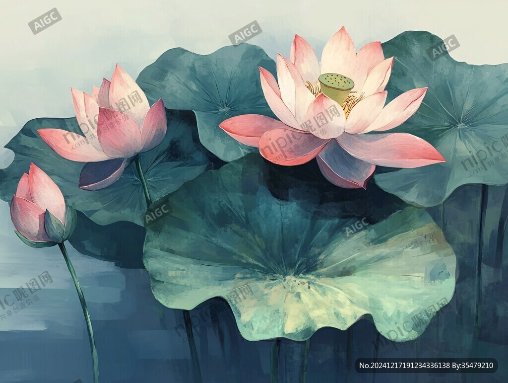 寫(xiě)實(shí)荷花