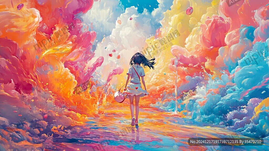 夢幻人物創意插畫
