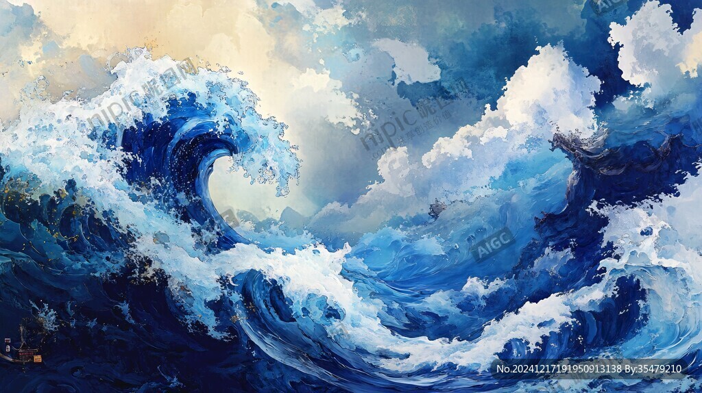 海浪美術(shù)繪畫