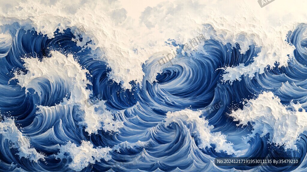 波濤海濤壁畫海波海浪