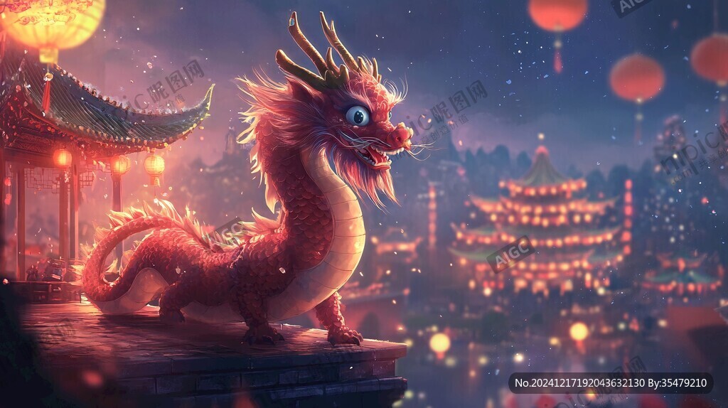 龍年橫版插畫