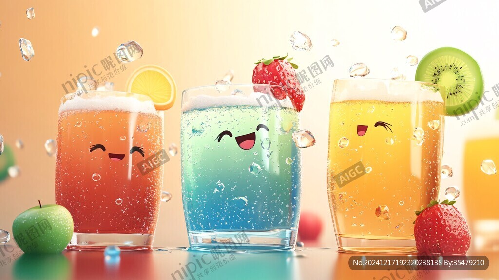 插畫飲料建模