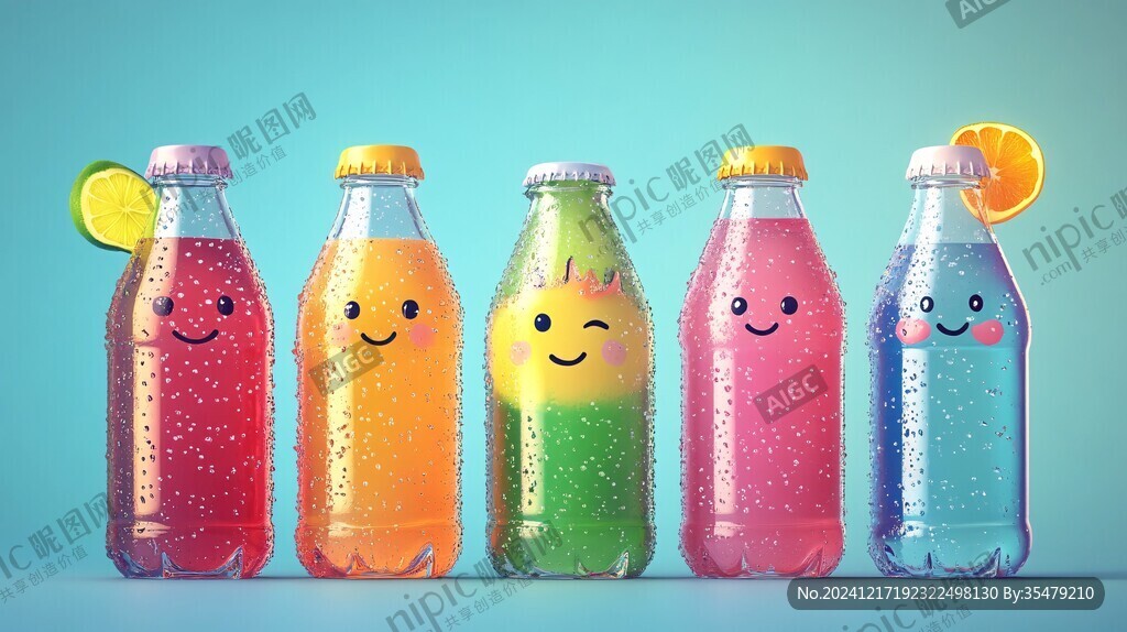 插畫飲料建模