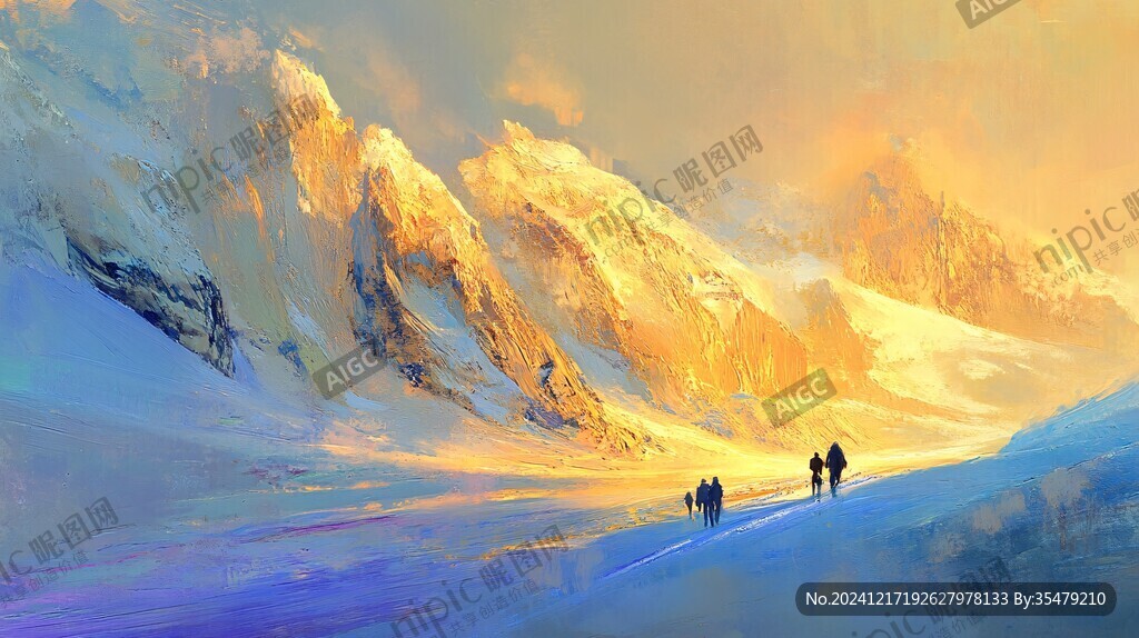 雪山原畫