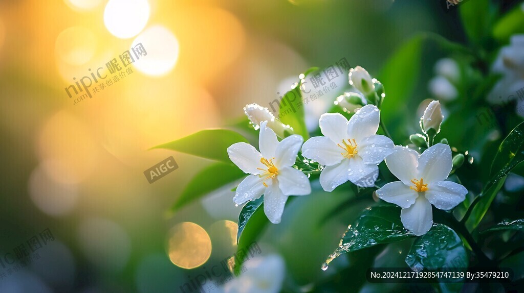 清晨茉莉花