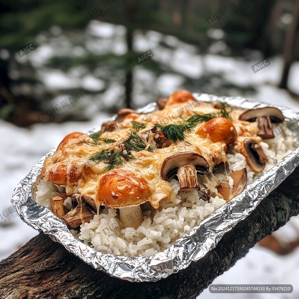錫紙芝士蘑菇焗飯