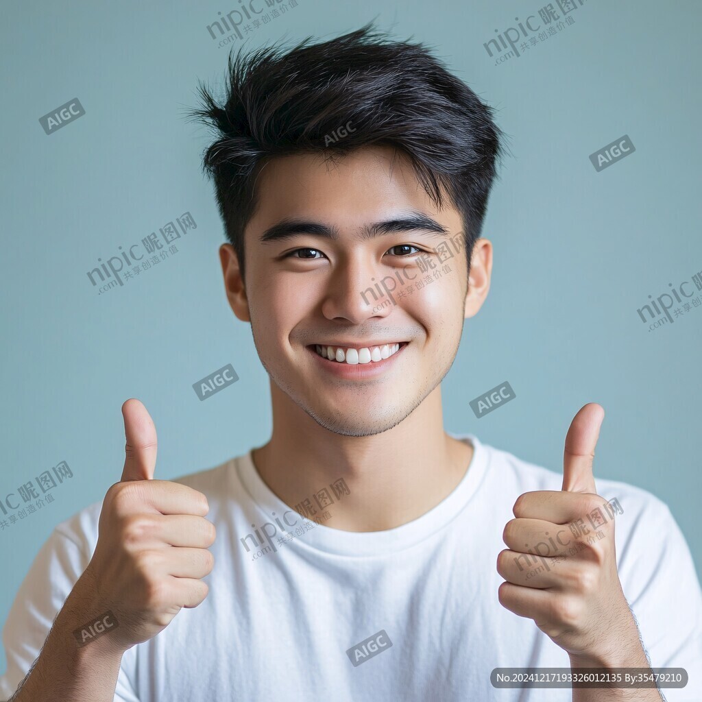 豎大拇指的男人