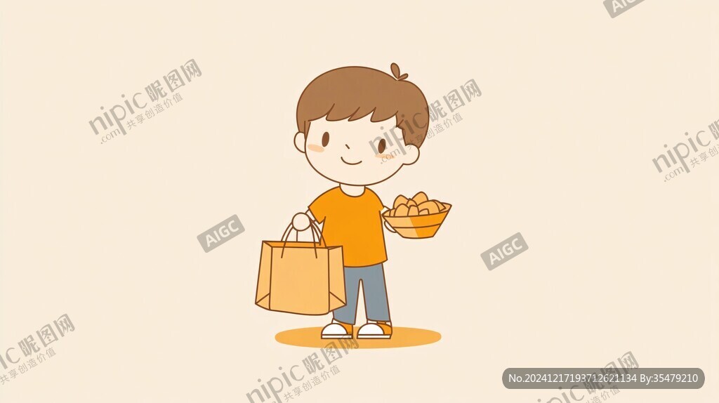 卡通賣水果的小哥哥