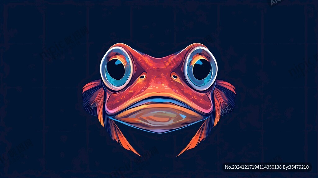 美蛙魚頭插畫
