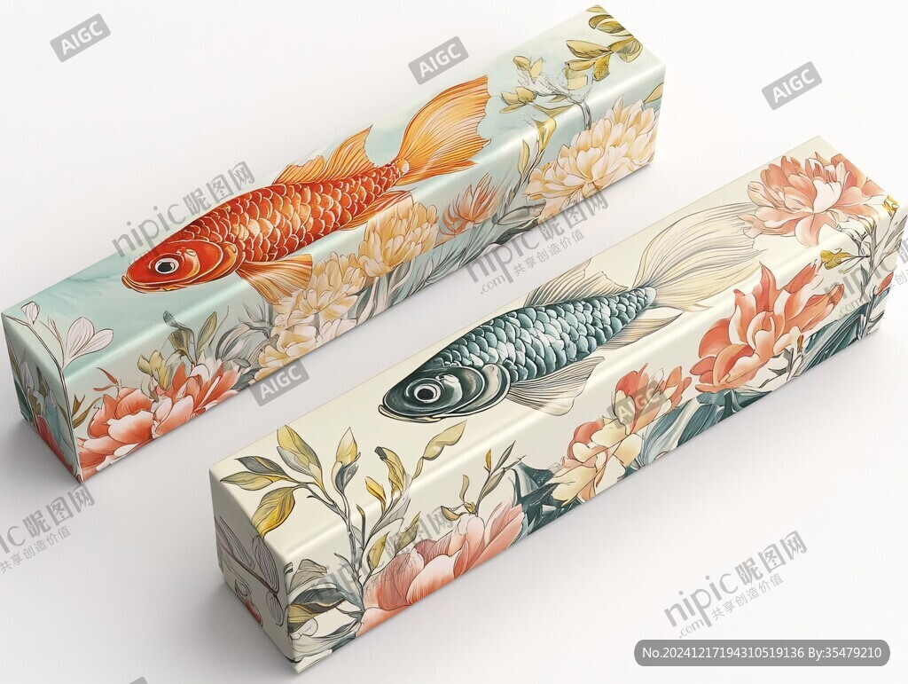 錦鯉文具插畫