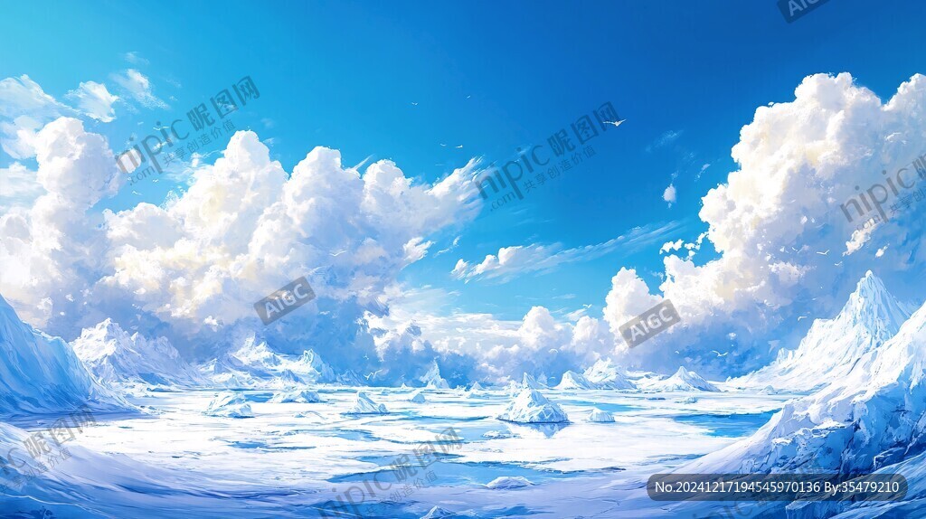 雪山原畫