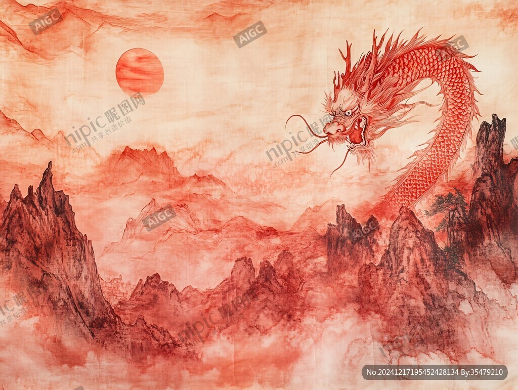 龍年橫版插畫