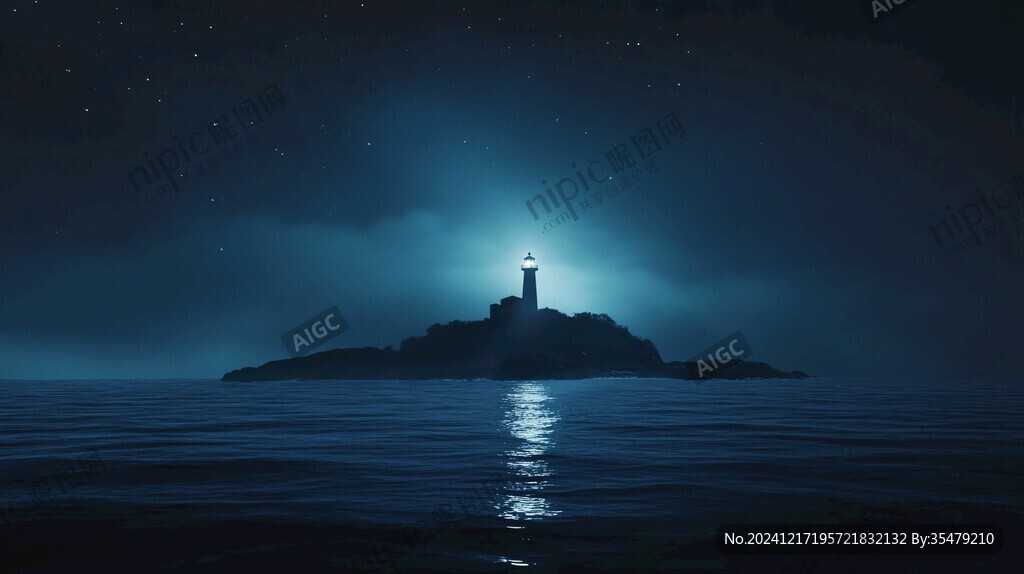 夜晚燈光海上加油
