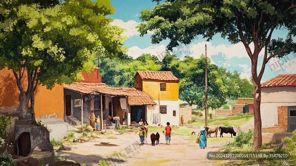 鄉(xiāng)村場景插畫
