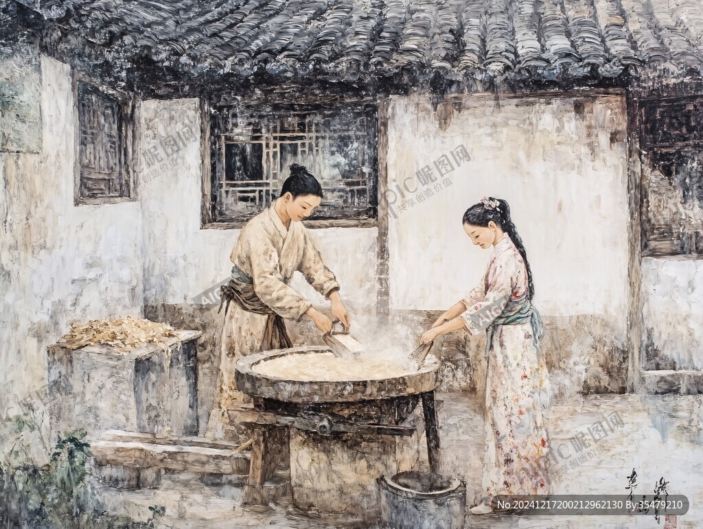 磨豆腐壁畫