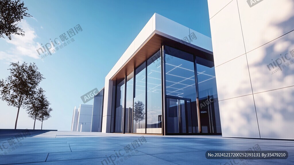 3d玻璃金屬材質(zhì)建筑