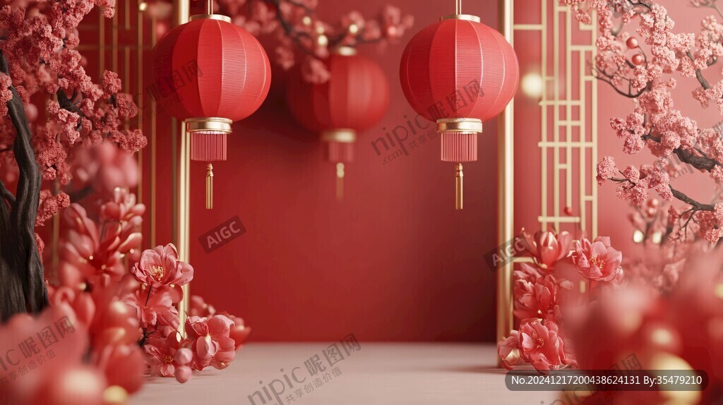 喜慶場(chǎng)景燈籠密布
