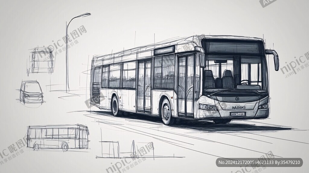 坐車線稿