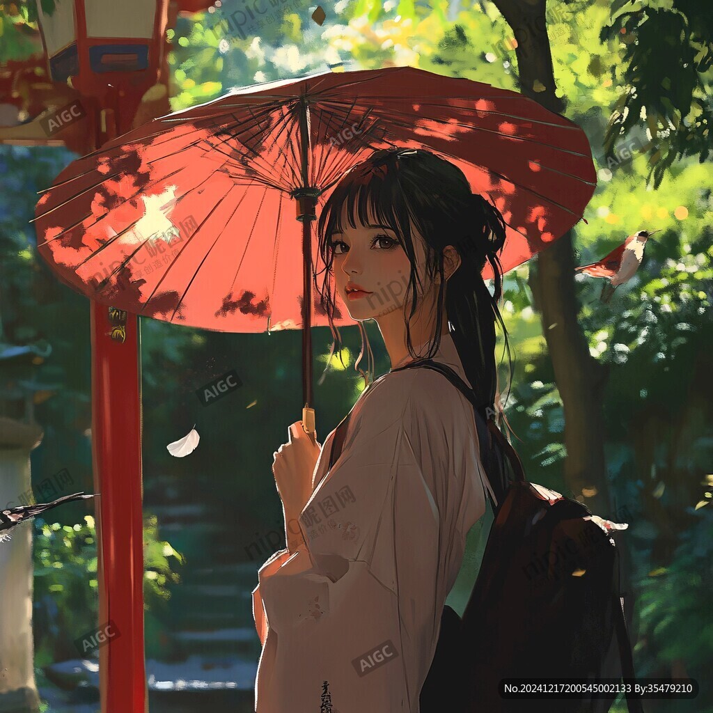 撐傘少女
