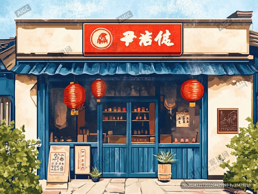炒貨店插畫