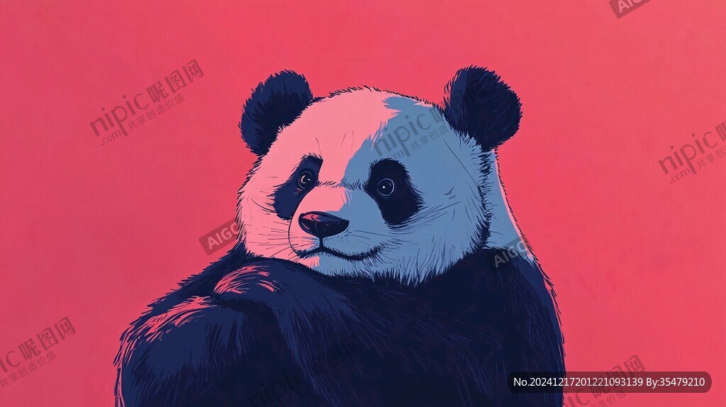 熊貓潮流插畫