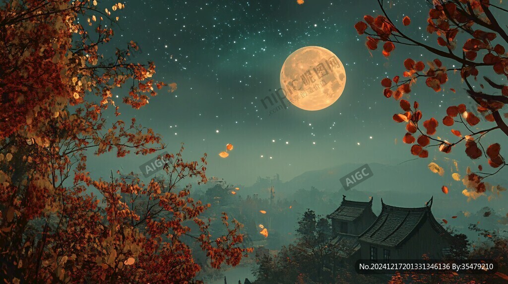 禪境秋夜極品意境插畫