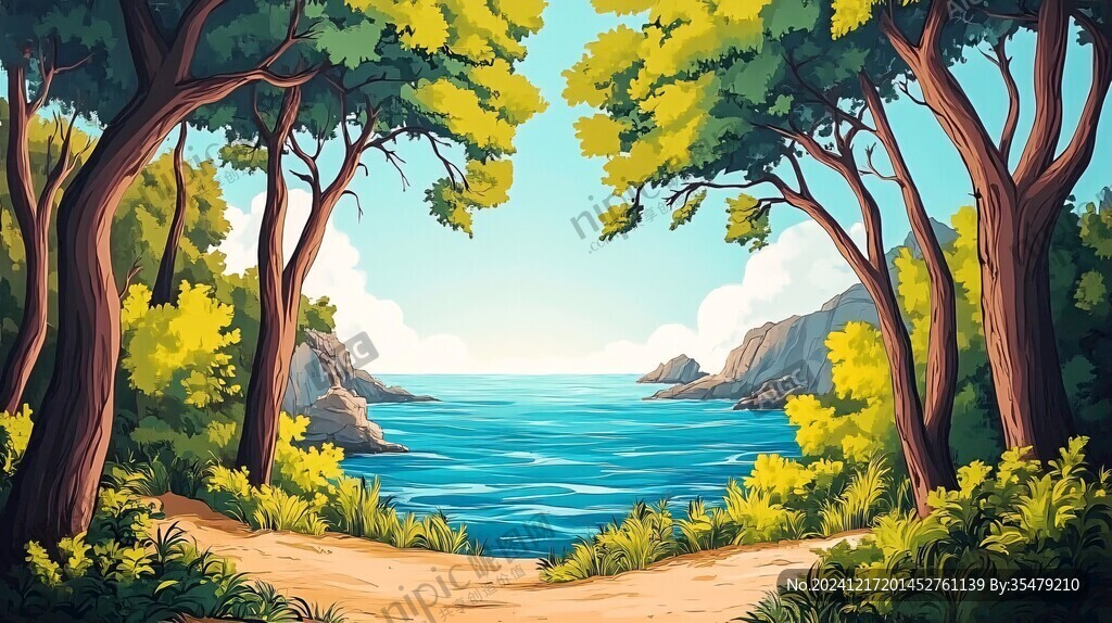 風景場景插畫