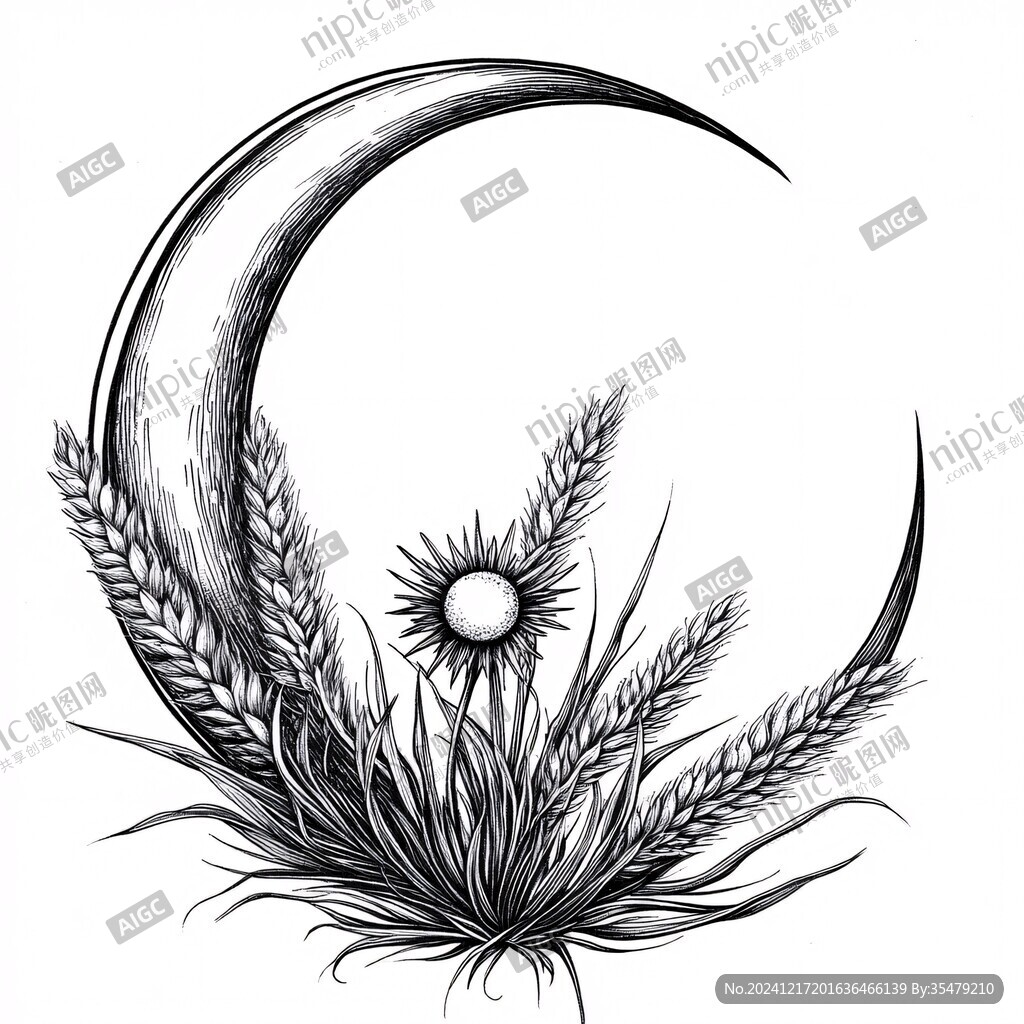 手繪莜麥插畫