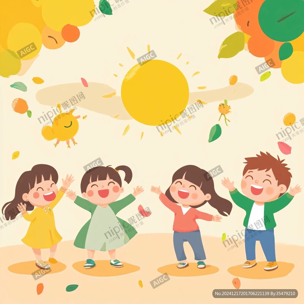 五一兒童春游插畫