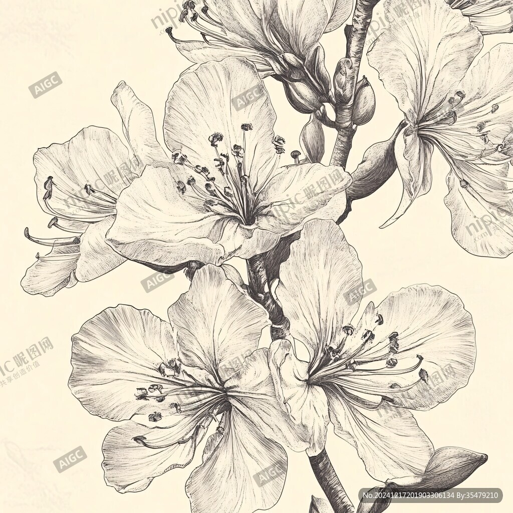 手繪杜鵑花