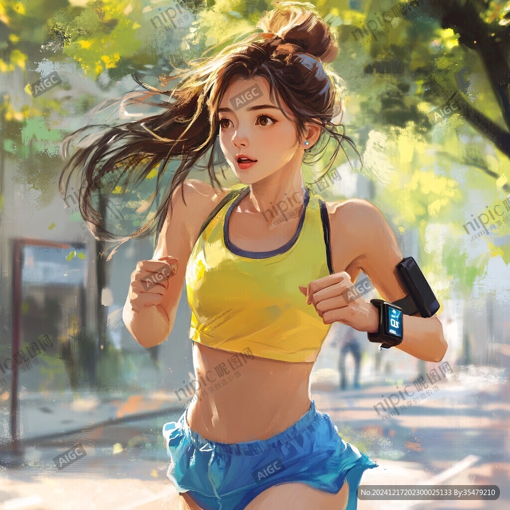 運動女孩插畫