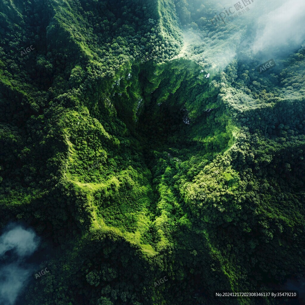 航拍火山地質(zhì)地貌