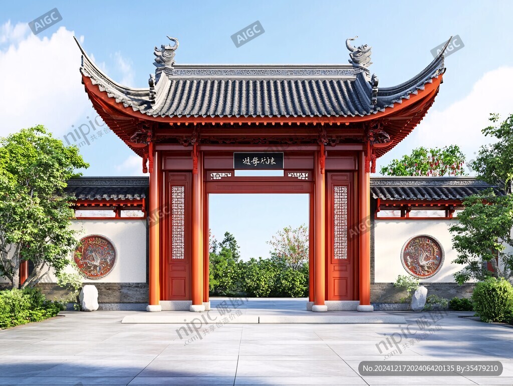 古建山門效果圖