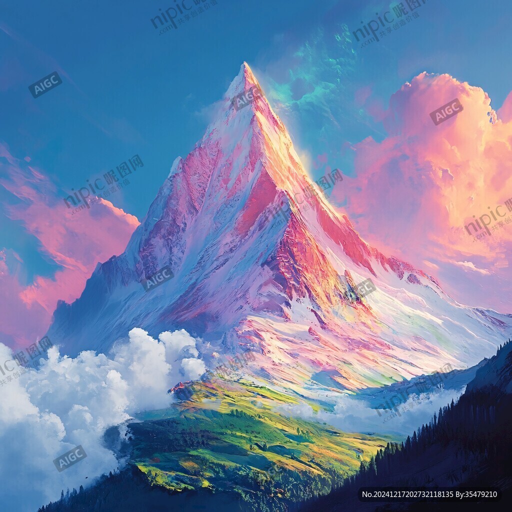 插畫圖山插畫