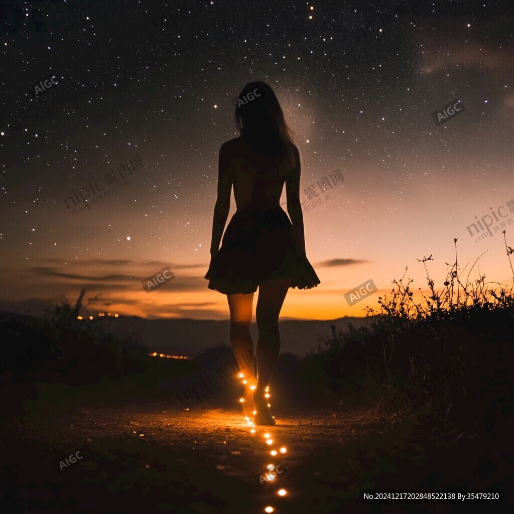 星辰大海女孩背影