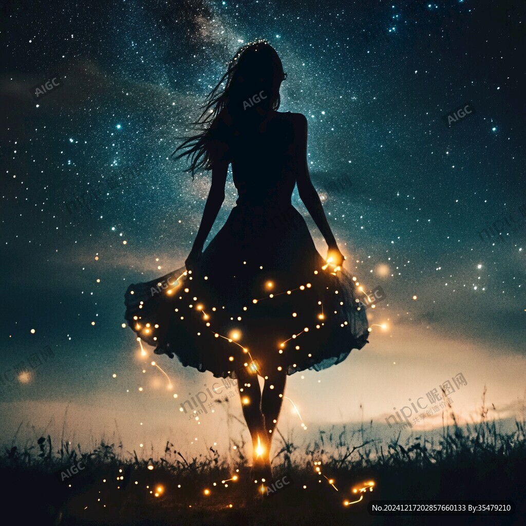 星辰大海女孩背影
