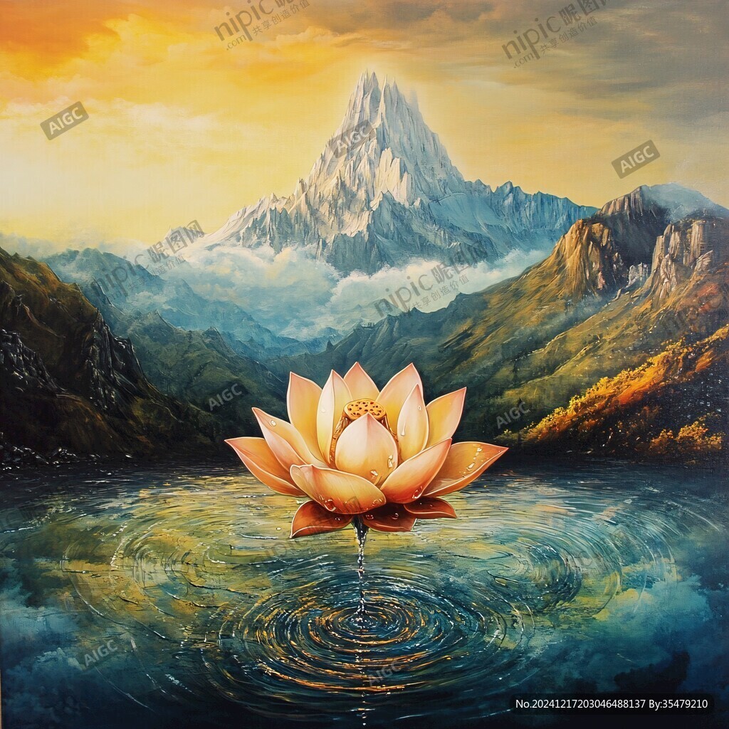 禪意油畫山水