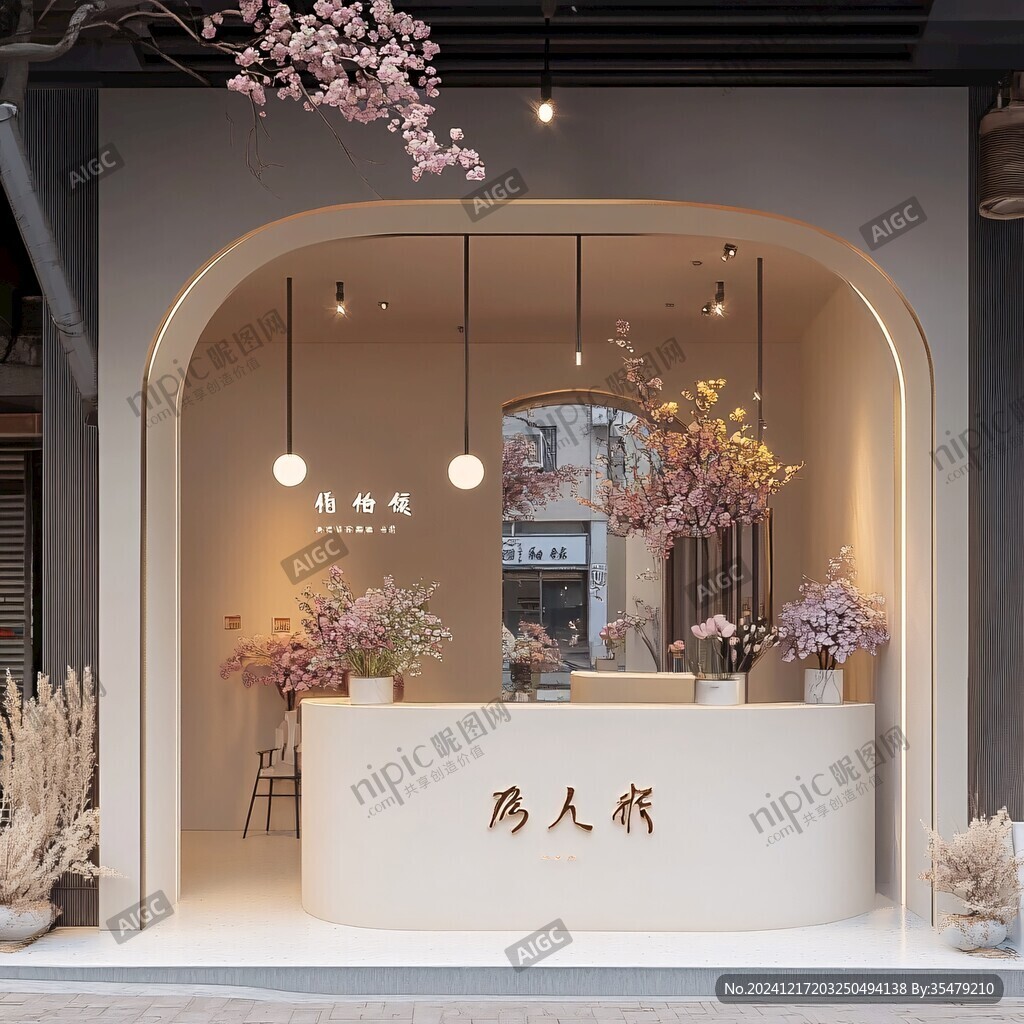 奶茶店花藝