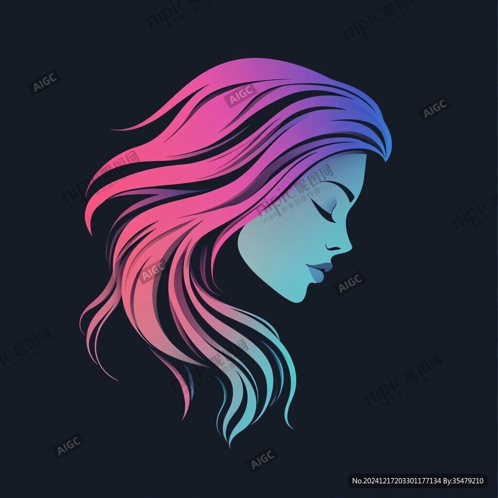 美女側臉logo