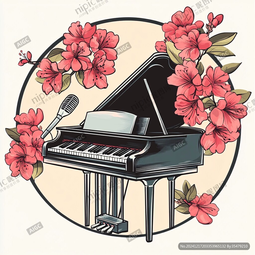 鋼琴插畫