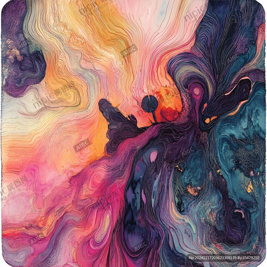 抽象流體裝飾畫