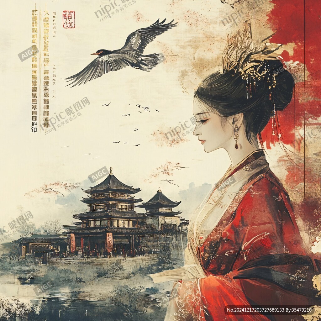 古裝封面包裝插畫(huà)