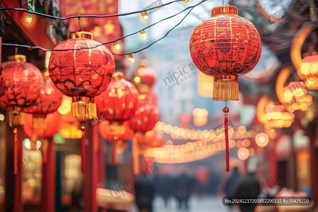 紅色新年燈籠街拍