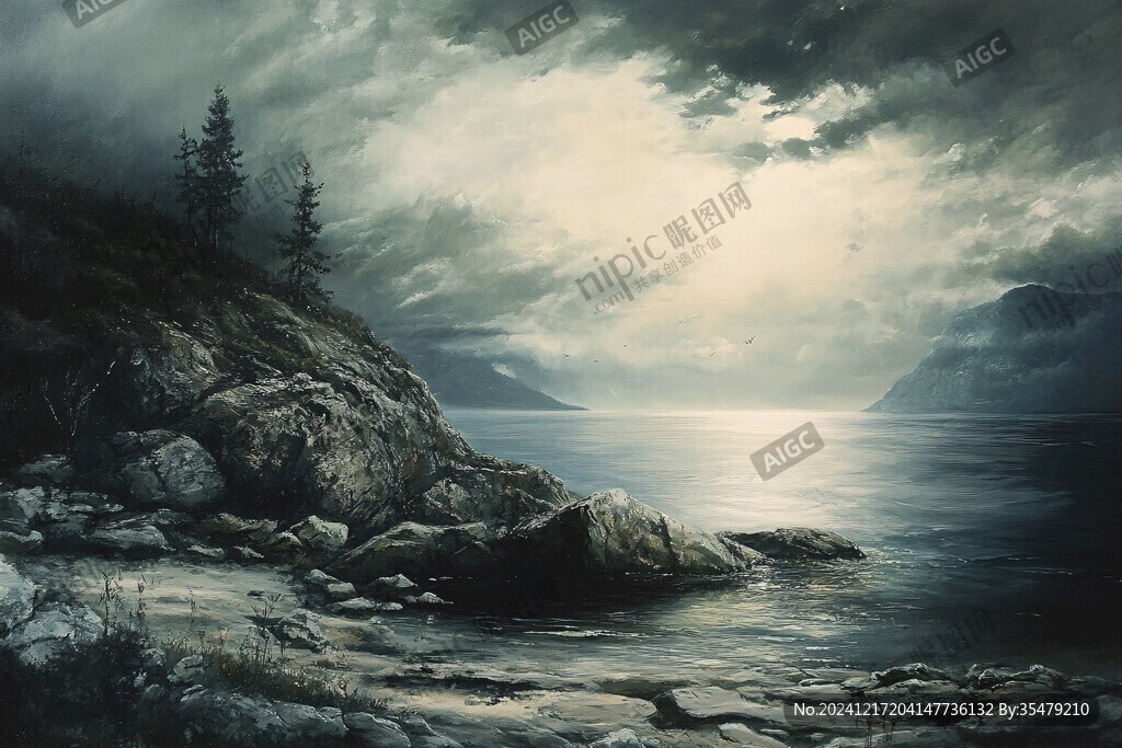 唯美大海風(fēng)景油畫