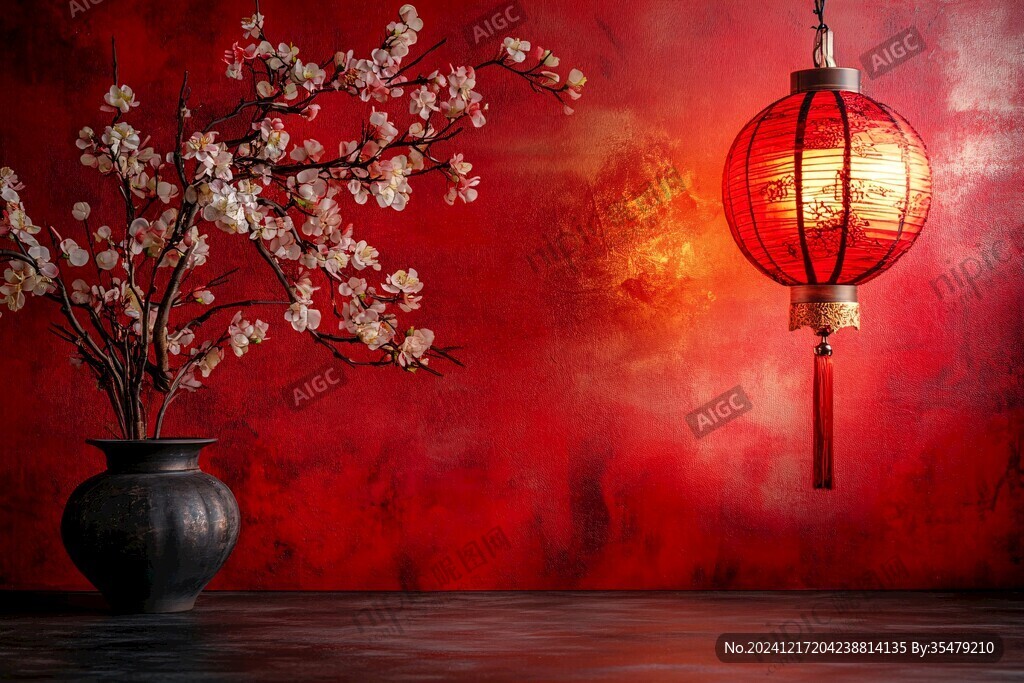 梅花與燈籠