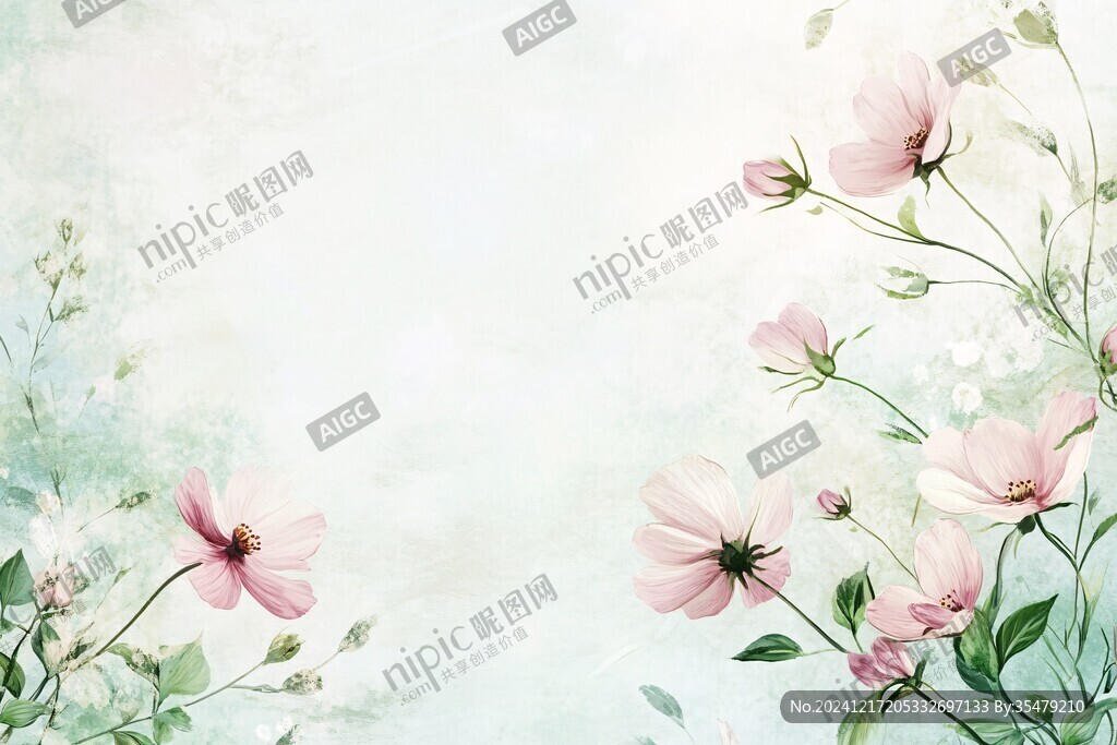 唯美花草背景