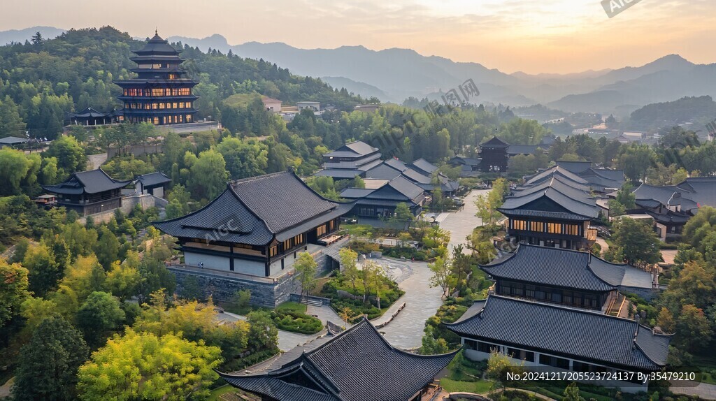 航拍仿宋建筑