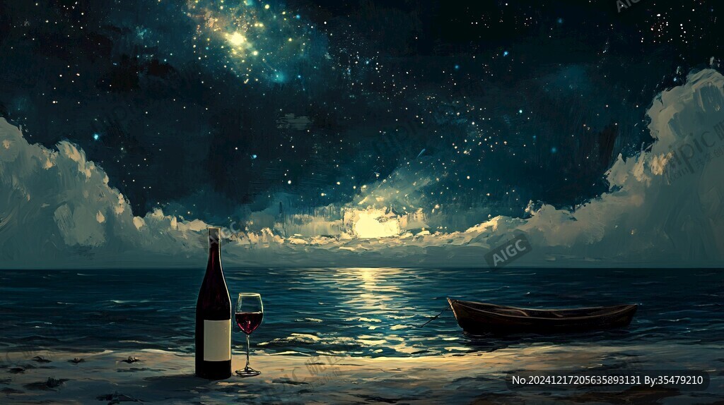手繪唯美夜晚