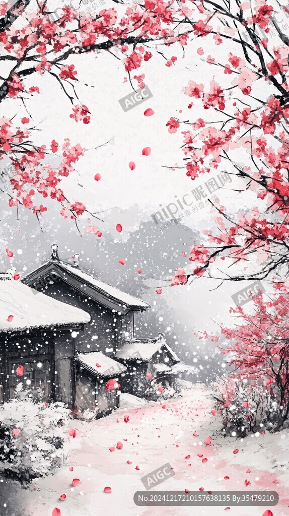 雪景古風(fēng)插畫(huà)