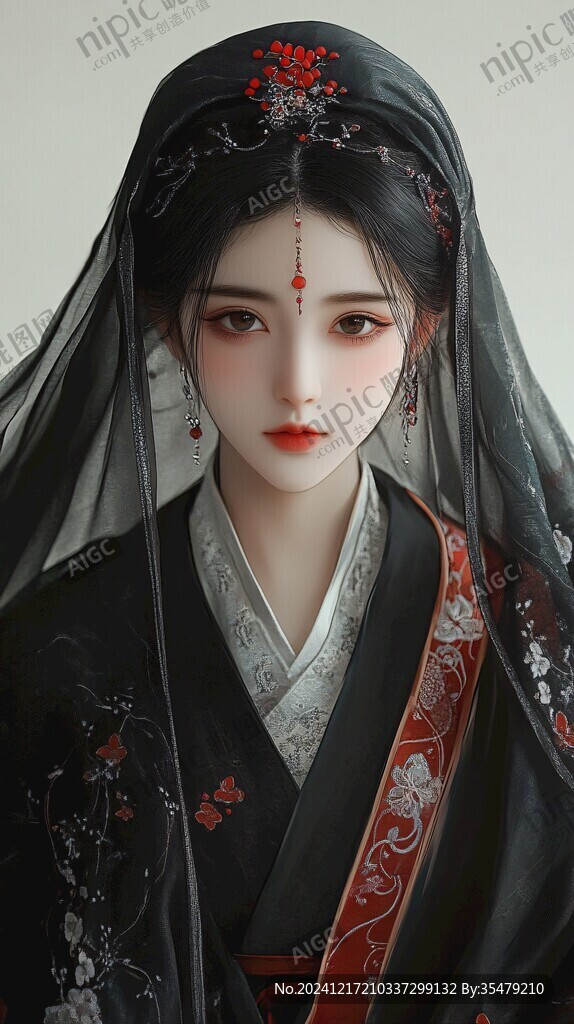 紅衣少女設(shè)計古風